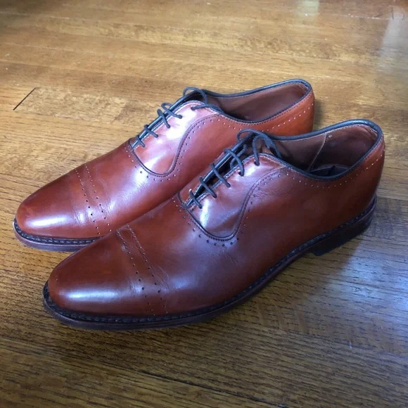 Allen Edmonds Mens Vernon Cap Toe Perf Chili 8838 (9D US) Strand Cap-toe Oxford Dress Shoe | Men main image 4